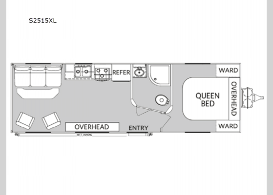 Floorplan - 2024 Sandsport S2515XL Toy Hauler Travel Trailer