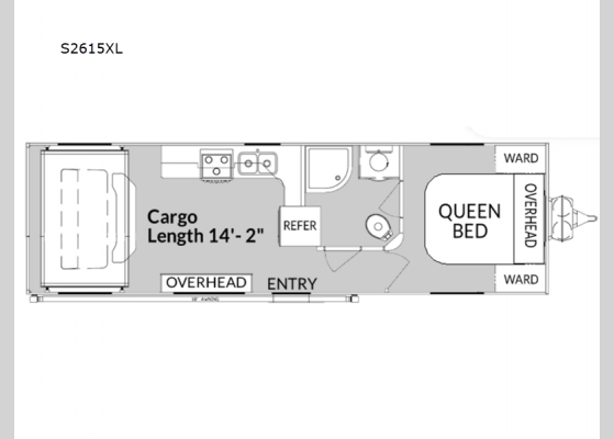 Floorplan - 2024 Sandsport S2615XL Toy Hauler Travel Trailer