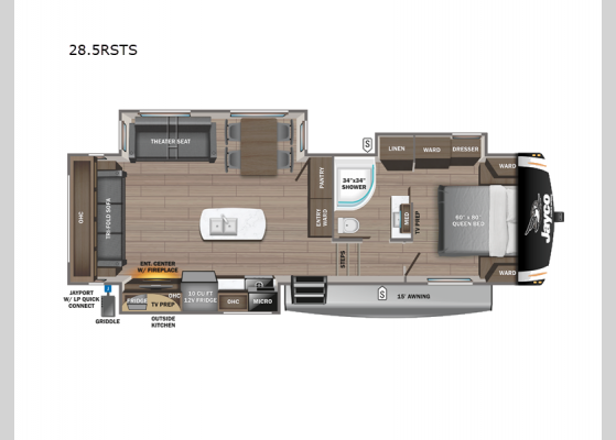 Floorplan - 2024 Eagle 28.5RSTS Fifth Wheel