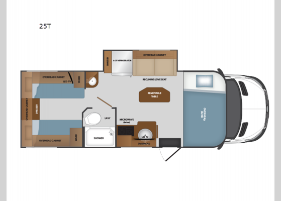 Floorplan - 2025 Insight 25T Motor Home Class C - Diesel