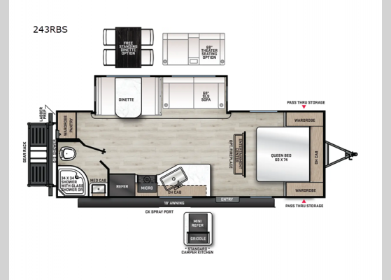 Floorplan - 2025 Catalina Legacy Edition 243RBS Travel Trailer