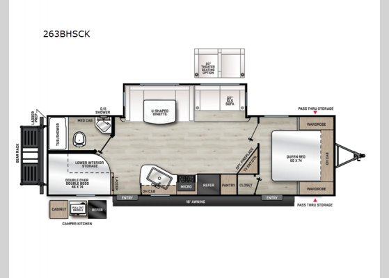 Floorplan - 2025 Catalina Legacy Edition 263BHSCK Travel Trailer