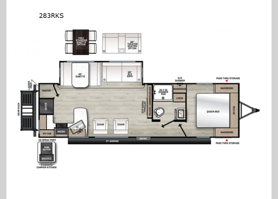 Floorplan - 2025 Catalina Legacy Edition 283RKS Travel Trailer