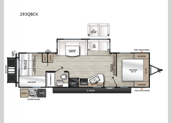 Floorplan - 2025 Catalina Legacy Edition 293QBCK Travel Trailer