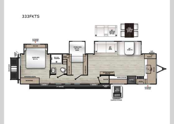 Floorplan - 2025 Catalina Legacy Edition 333FKTS Travel Trailer