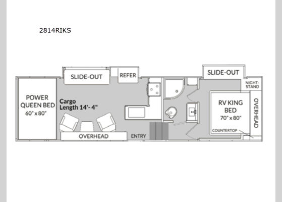 Floorplan - 2024 Rage'n 2814RIKS Toy Hauler Fifth Wheel