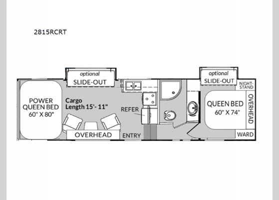 Floorplan - 2024 Rage'n 2815RCRT Toy Hauler Fifth Wheel