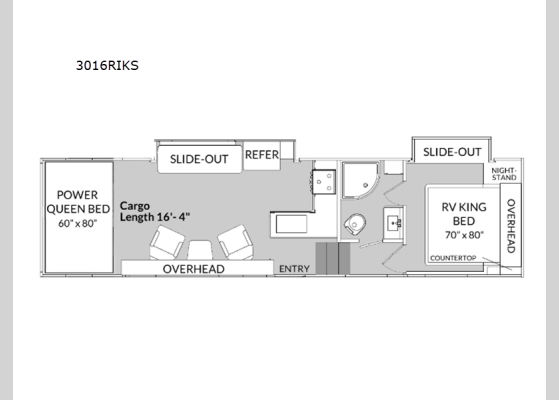 Floorplan - 2024 Rage'n 3016RIKS Toy Hauler Fifth Wheel