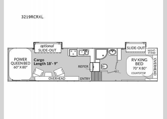 Floorplan - 2024 Rage'n 3219RCRXL Toy Hauler Fifth Wheel