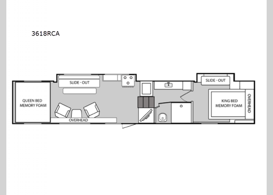 Floorplan - 2024 Rage'n 3618RCA Toy Hauler Fifth Wheel