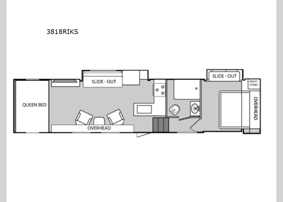 Floorplan - 2024 Rage'n 3818RIKS Toy Hauler Fifth Wheel