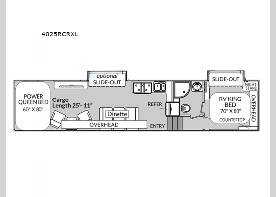 Floorplan - 2024 Rage'n 4025RCRXL Toy Hauler Fifth Wheel