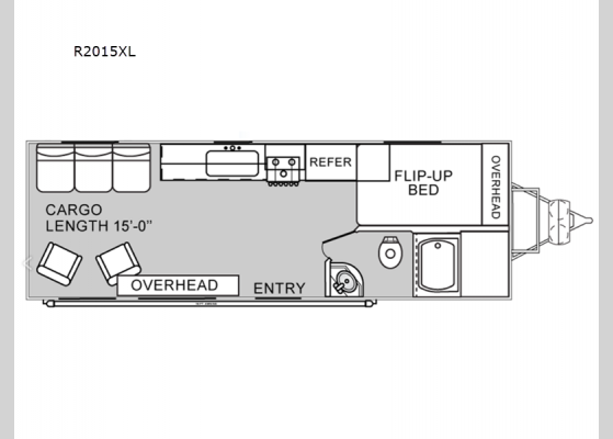 Floorplan - 2024 Rage'n R2015XL Toy Hauler Travel Trailer