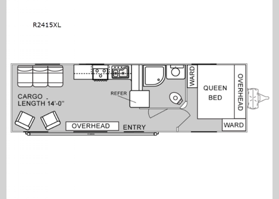 Floorplan - 2024 Rage'n R2415XL Toy Hauler Travel Trailer