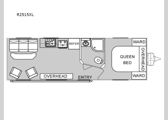 Floorplan - 2024 Rage'n R2515XL Toy Hauler Travel Trailer