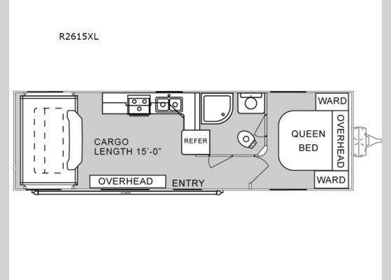 Floorplan - 2024 Rage'n R2615XL Toy Hauler Travel Trailer