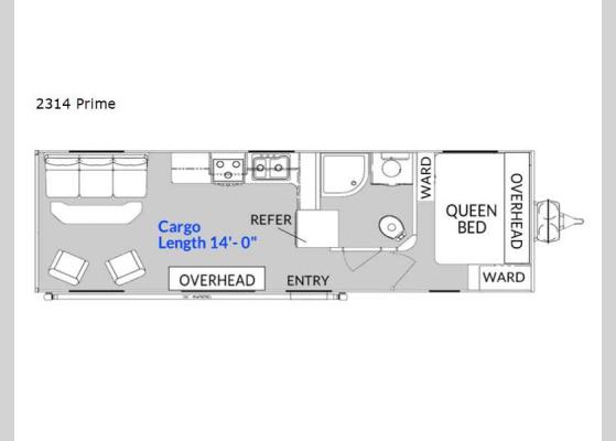 Floorplan - 2024 Rage'n 2314 Prime Toy Hauler Travel Trailer