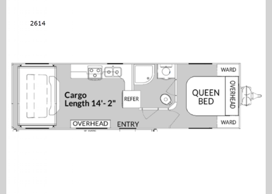 Floorplan - 2024 Rage'n 2614 Toy Hauler Travel Trailer