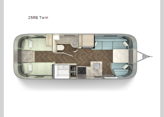 Floorplan - 2024 International 25RB Twin Travel Trailer