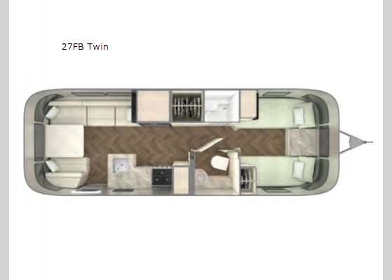 Floorplan - 2024 International 27FB Twin Travel Trailer