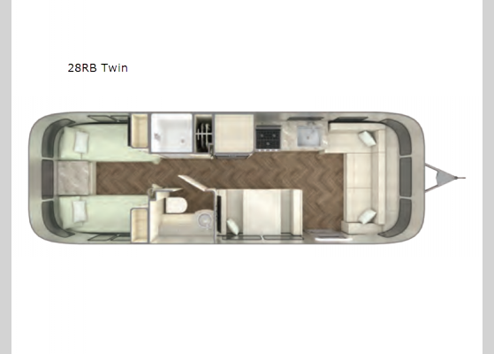 Floorplan - 2024 International 28RB Twin Travel Trailer