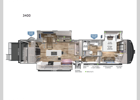 Floorplan - 2025 Model Z 3400 Fifth Wheel