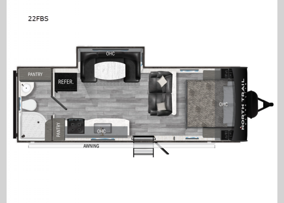 Floorplan - 2024 North Trail 22FBS Travel Trailer