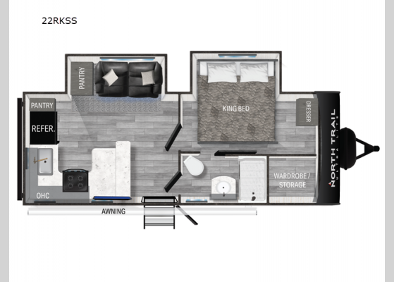 Floorplan - 2024 North Trail 22RKSS Travel Trailer