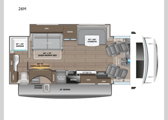 Floorplan - 2024 Redhawk 26M Motor Home Class C