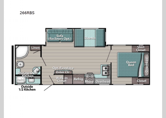 Floorplan - 2024 Kingsport Supreme Series 266RBS Travel Trailer