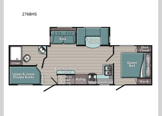 Floorplan - 2024 Kingsport Supreme Series 276BHS Travel Trailer