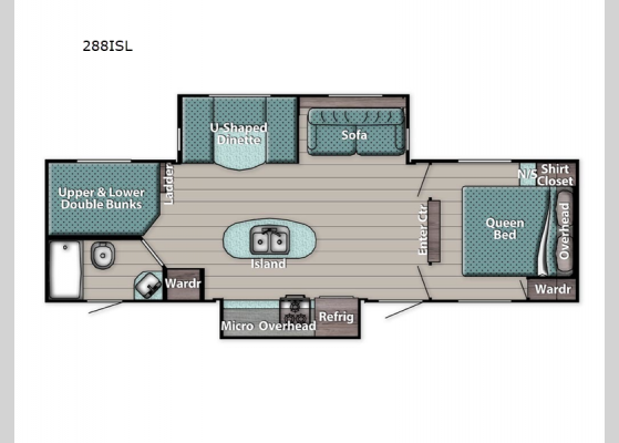 Floorplan - 2024 Kingsport Supreme Series 288ISL Travel Trailer