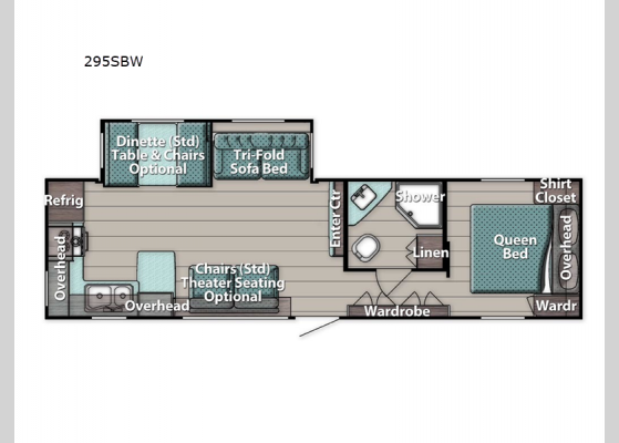 Floorplan - 2024 Kingsport Supreme Series 295SBW Travel Trailer