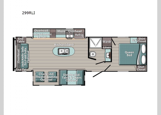 Floorplan - 2024 Kingsport Supreme Series 299RLI Travel Trailer