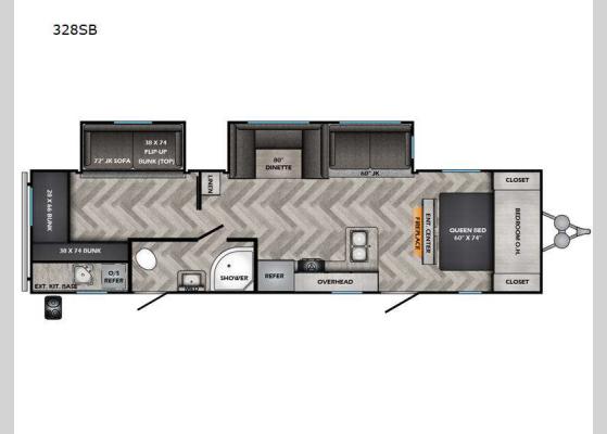 Floorplan - 2024 Longhorn 328SB Travel Trailer