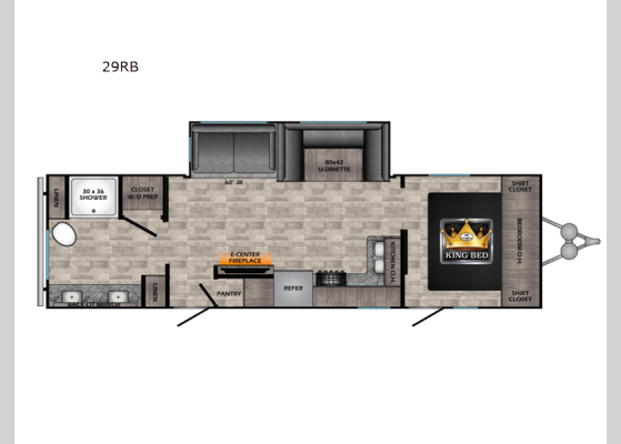 Floorplan - 2024 Texan 29RB Travel Trailer