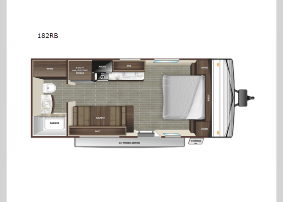 Floorplan - 2022 Autumn Ridge Single Axle 182RB Travel Trailer