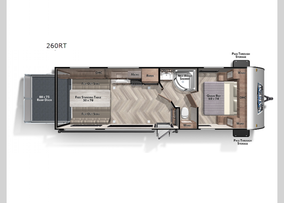 Floorplan - 2024 Salem Cruise Lite 260RT Toy Hauler Travel Trailer