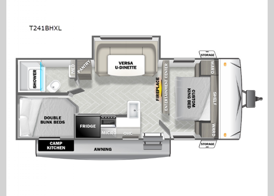 Floorplan - 2024 Salem Cruise Lite T241BHXL Travel Trailer