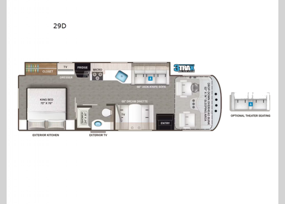 Floorplan - 2024 ACE 29D Motor Home Class A