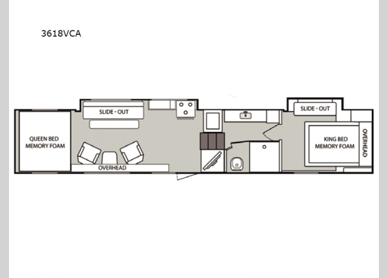 Floorplan - 2024 Vortex 3618VCA Toy Hauler Fifth Wheel