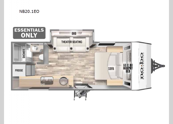 Floorplan - 2024 No Boundaries NB20.1EO Travel Trailer