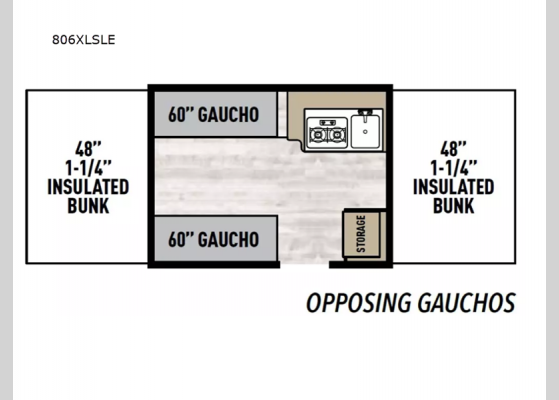 Floorplan - 2024 Clipper Camping Trailers 806XLSLE Folding Pop-Up Camper