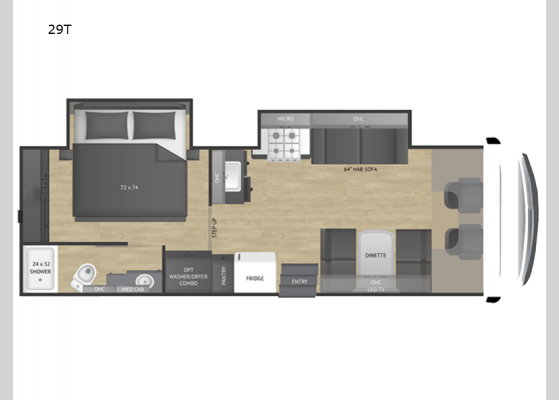 Floorplan - 2025 Triumph 29T Motor Home Class C