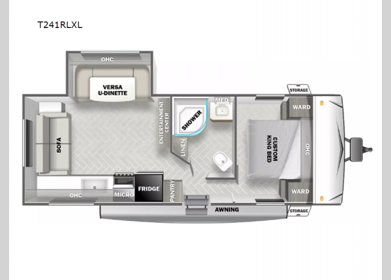 Floorplan - 2025 Wildwood X-Lite T241RLXL Travel Trailer