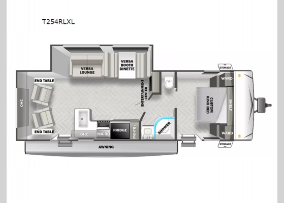 Floorplan - 2025 Wildwood X-Lite T254RLXL Travel Trailer