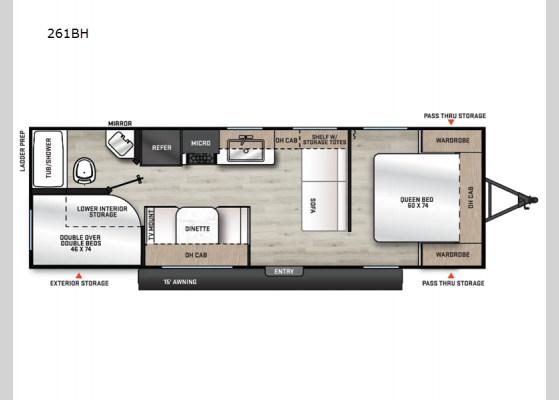 Floorplan - 2025 Catalina Summit Series 8 261BH Travel Trailer