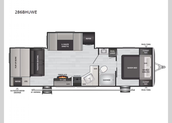 Floorplan - 2025 Springdale 286BHUWE Travel Trailer