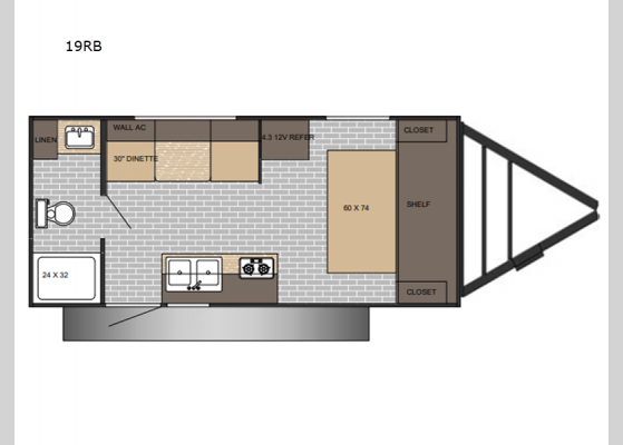 Floorplan - 2025 Sun Lite LTD 19RB Travel Trailer