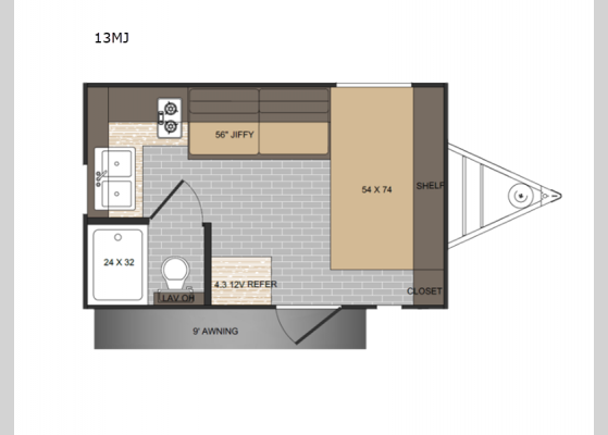 Floorplan - 2025 Sun Lite LTD 13MJ Travel Trailer